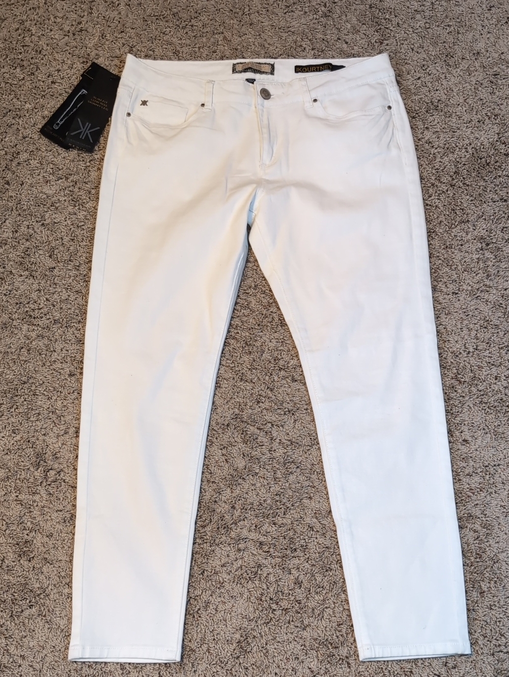 Kourtney Kardashian Kollection White Skinny Jeans Sz 14 NWT